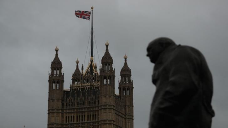 Grey skies over the UK parliament